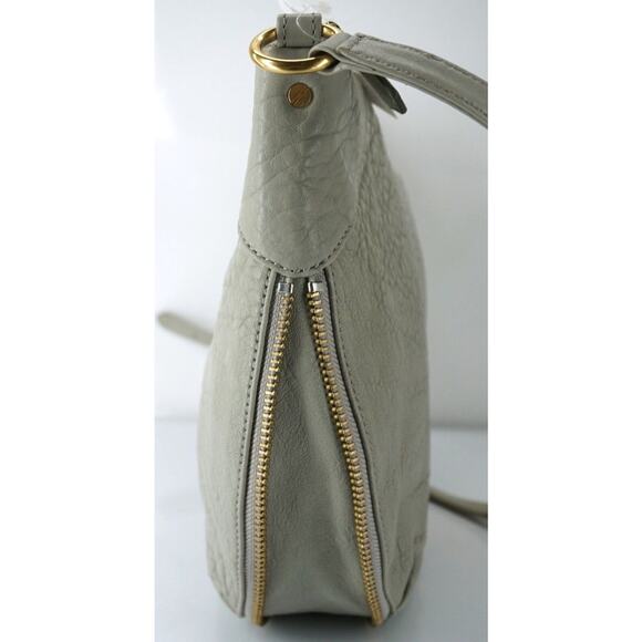 Marc by Marc Jacobs Washed Up Messenger Hobo Crossbody Bag New Grey Leather - Picture 3 of 10